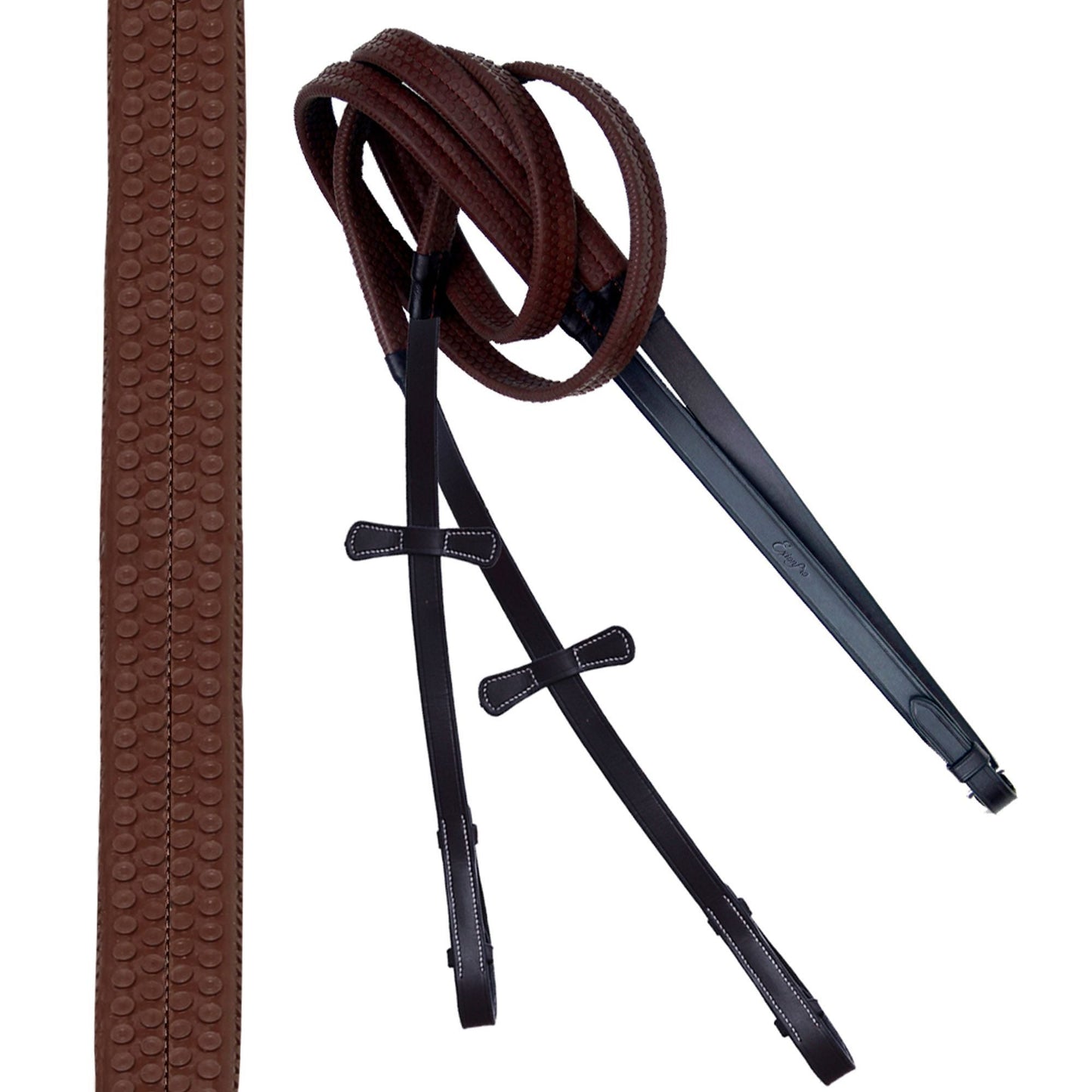 ExionPro Designer Fancy Stitched Figure 8 English Bridle With Rubber Reins