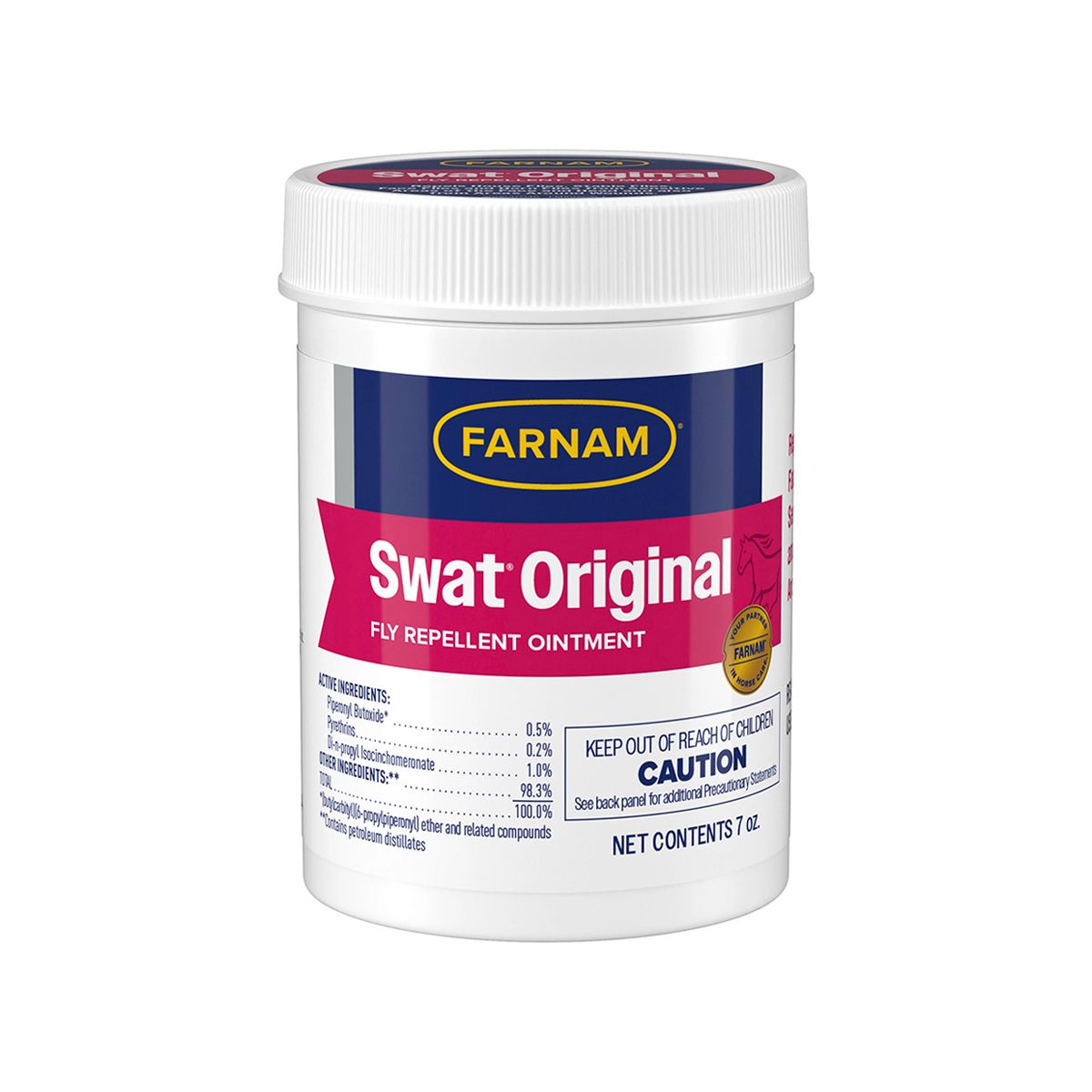 Swat Fly Repellent Ointment for Horses and Dogs - Original (Pink), 7 oz