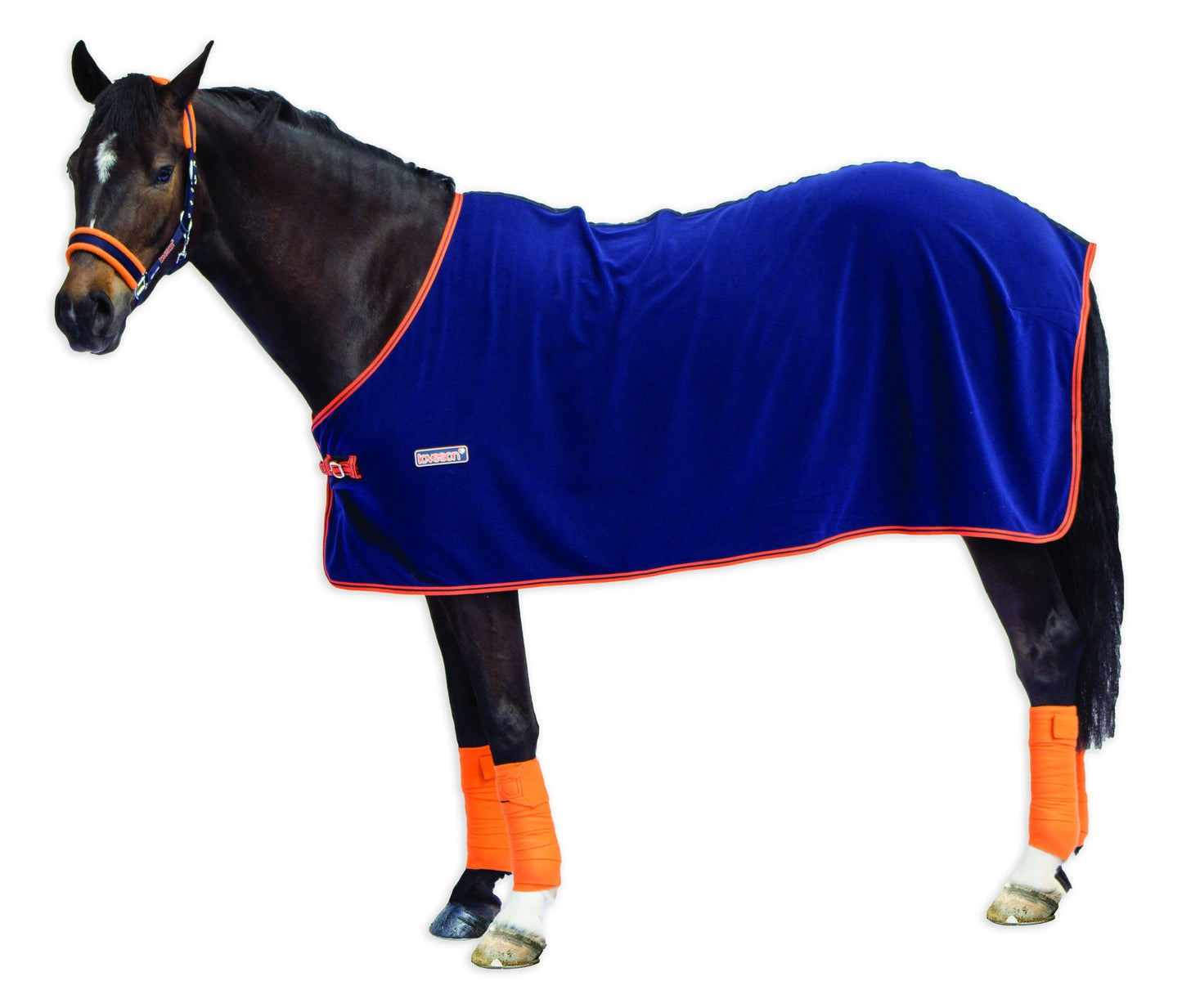 Horseware Loveson Fleece Cooler 78" Navy/Orange - Riders Choice Supply Co