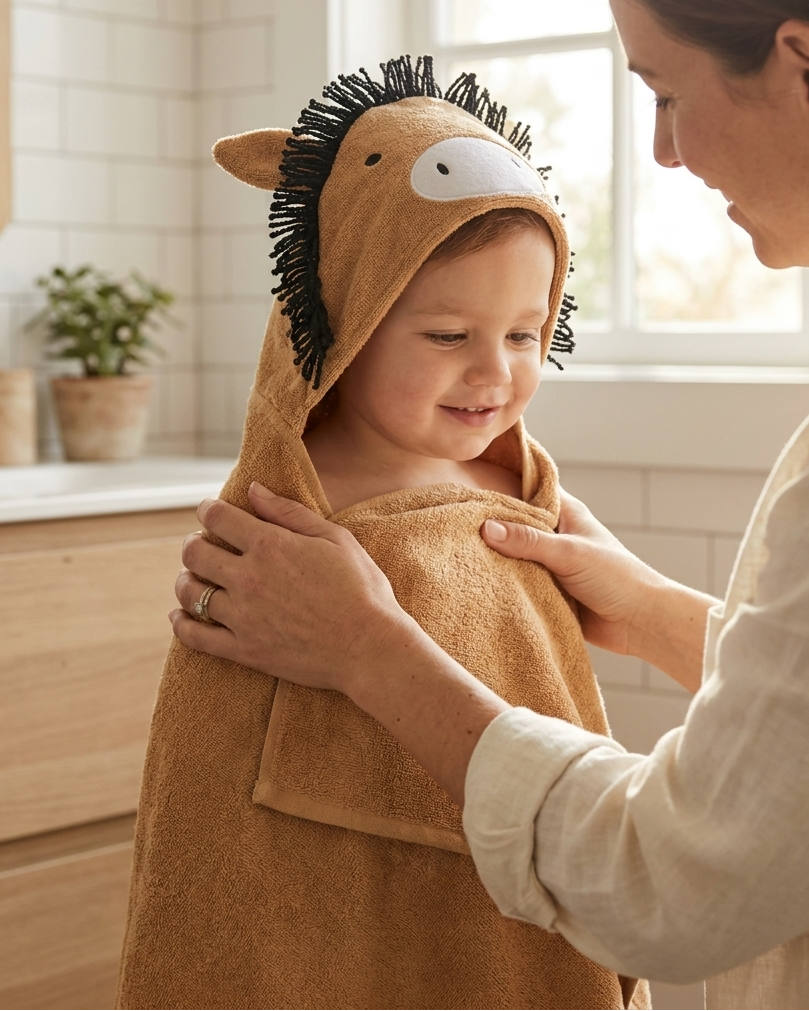 Honey Pony Organic Cotton Hooded Towel
