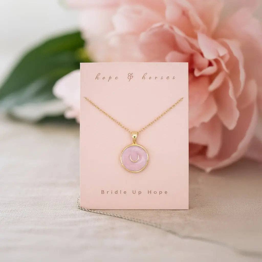 Precious Pink Horseshoe Necklace