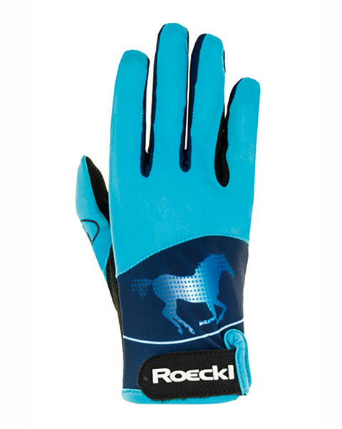 ROECKL Kansas Youth Riding Gloves Size 5.0 Blue - Riders Choice Supply Co