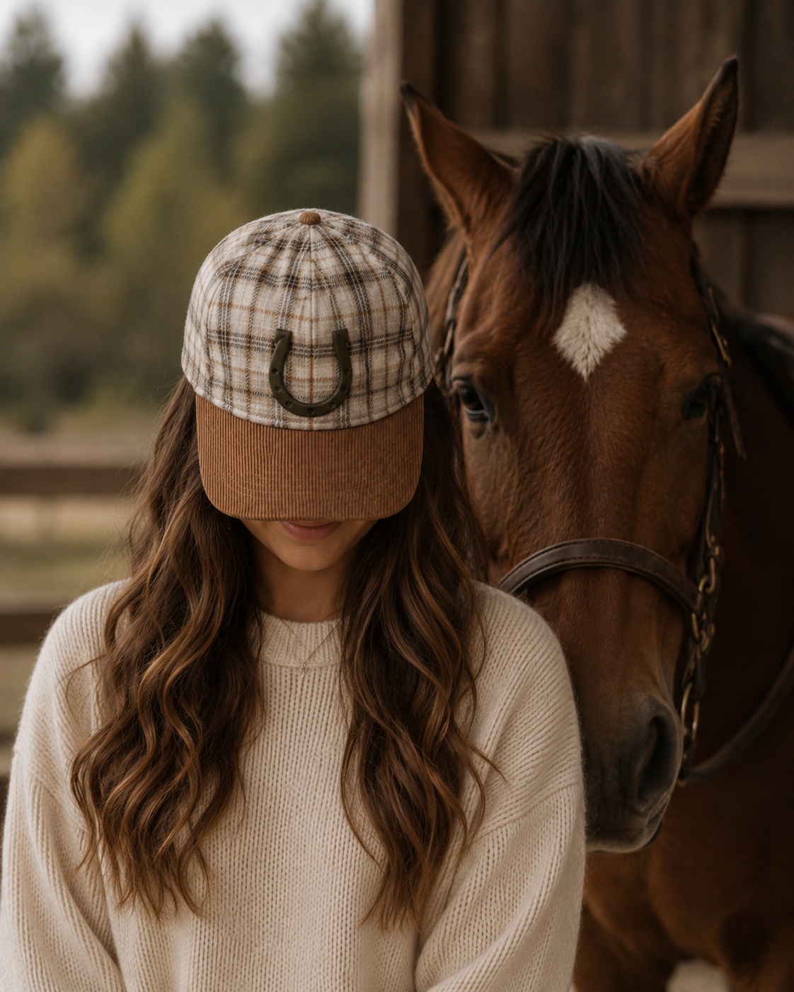 Bridlewood Plaid Horseshoe Hat