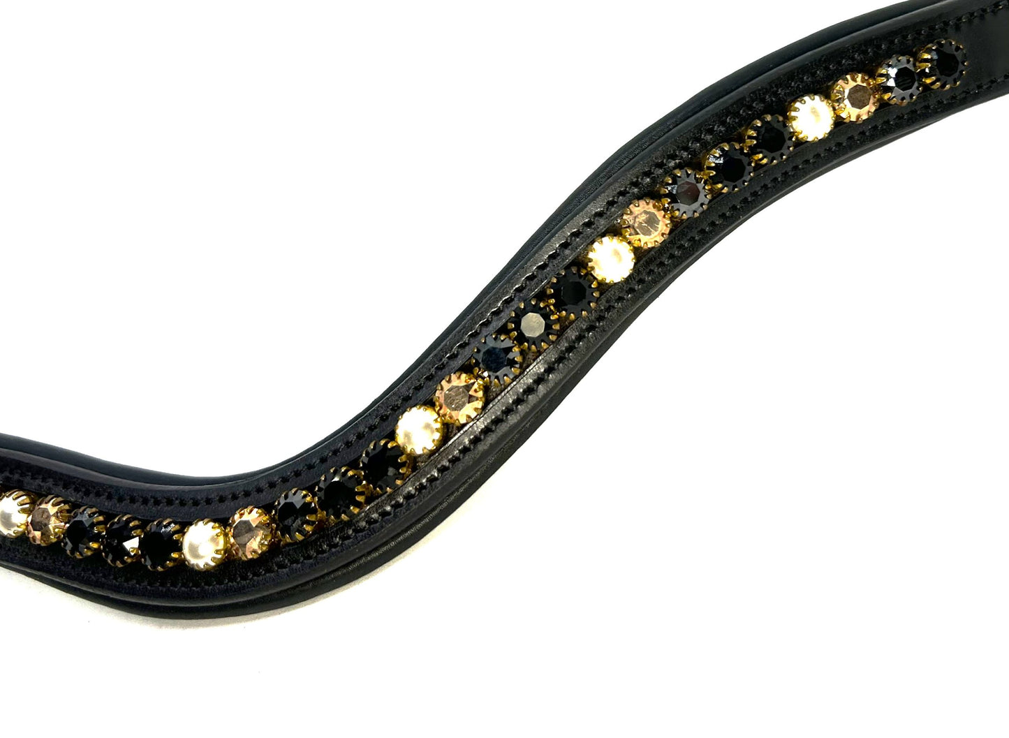 KL Select Red Barn Curved Cobalt & Copper Browband Black