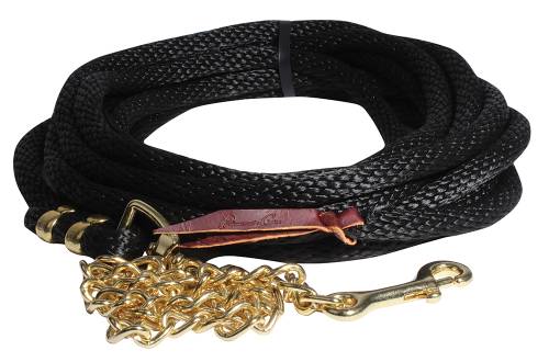 Professional's Choice Rope Lunge Line w/ Chain-Blk