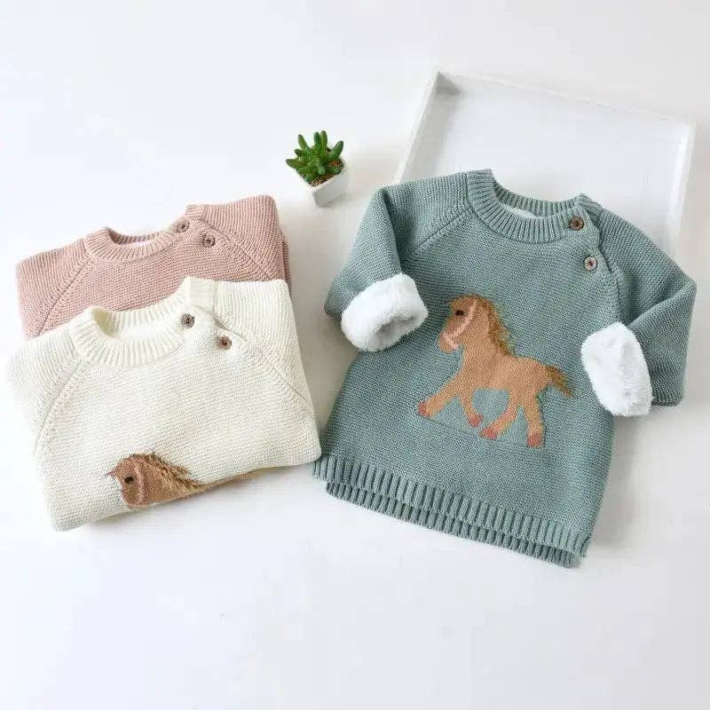 Gwenny Horse Sweater (Seafoam)