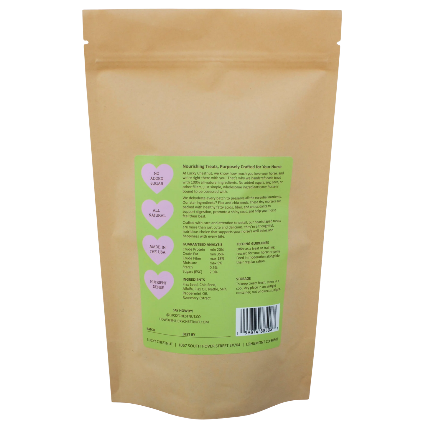 Lucky Chestnut - Alfalfa with Nettle + Mint Horse Treats - Low-NSC - Riders Choice Supply Co