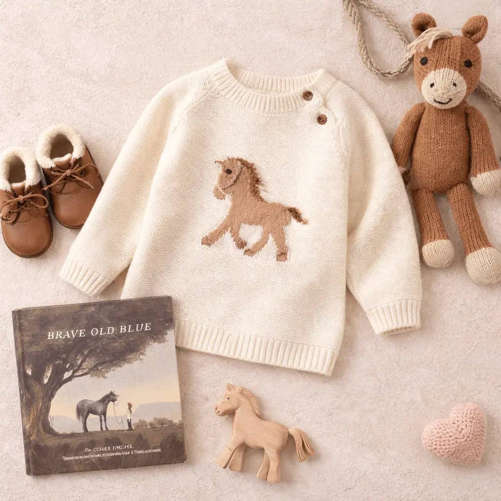 Gwenny Horse Sweater (Cream)
