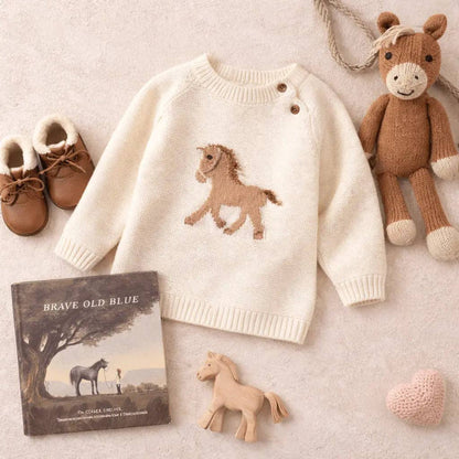 Gwenny Horse Sweater (Cream)