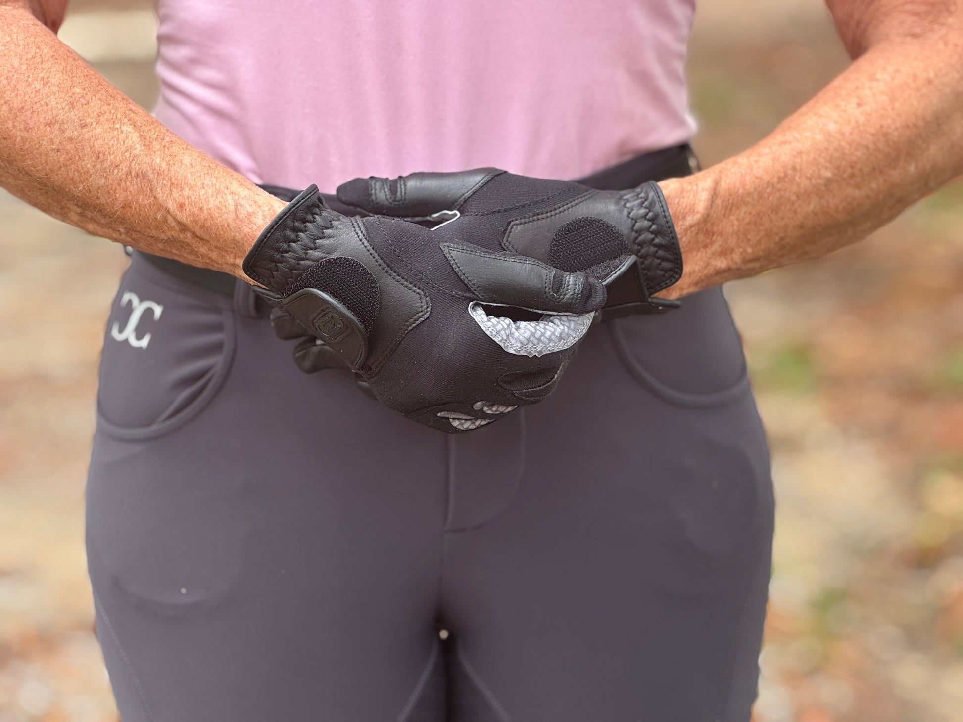 Oil-Tac Copper Tech™️ Leather Premium Riding Glove in Black - Riders Choice Supply Co