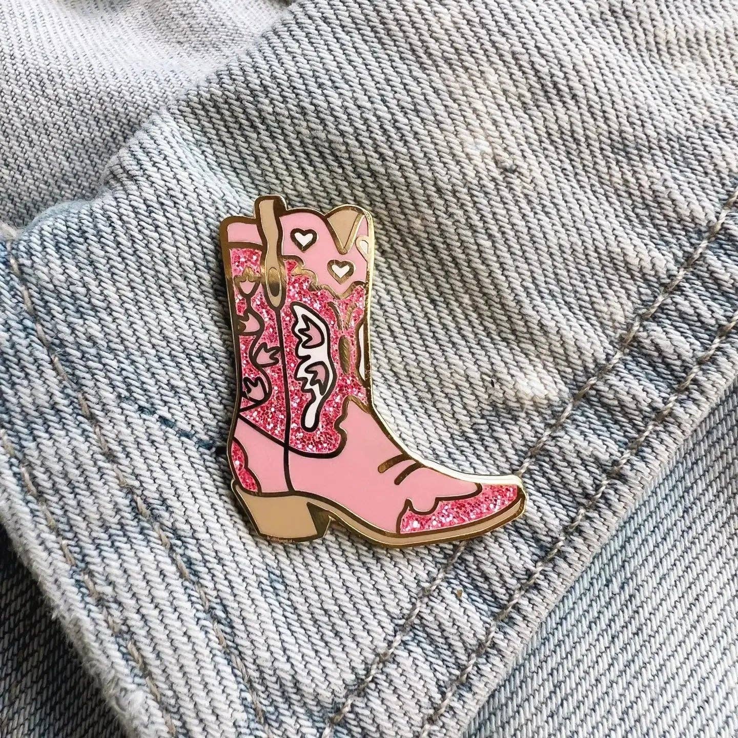 Pink Cowgirl Boot Pin
