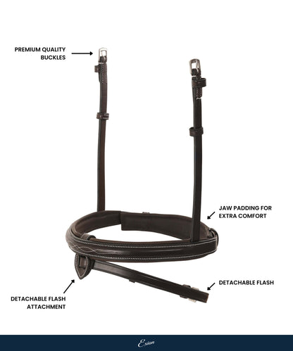 Replacement Noseband of ExionPro 'Phoenix' Convertible Jumping Bridle with Removable Flash