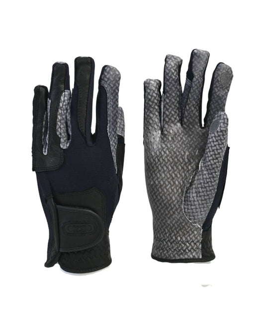 Oil-Tac Copper Tech™️ Leather Premium Riding Glove in Black - Riders Choice Supply Co