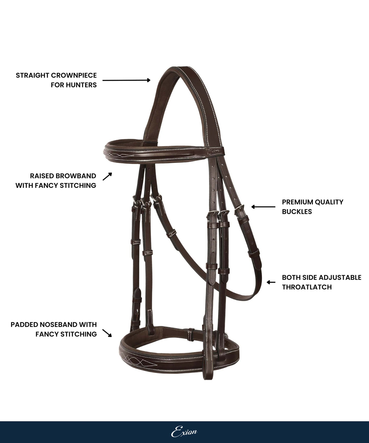 ExionPro 'Hercules' Padded Hunter Bridle with Reins