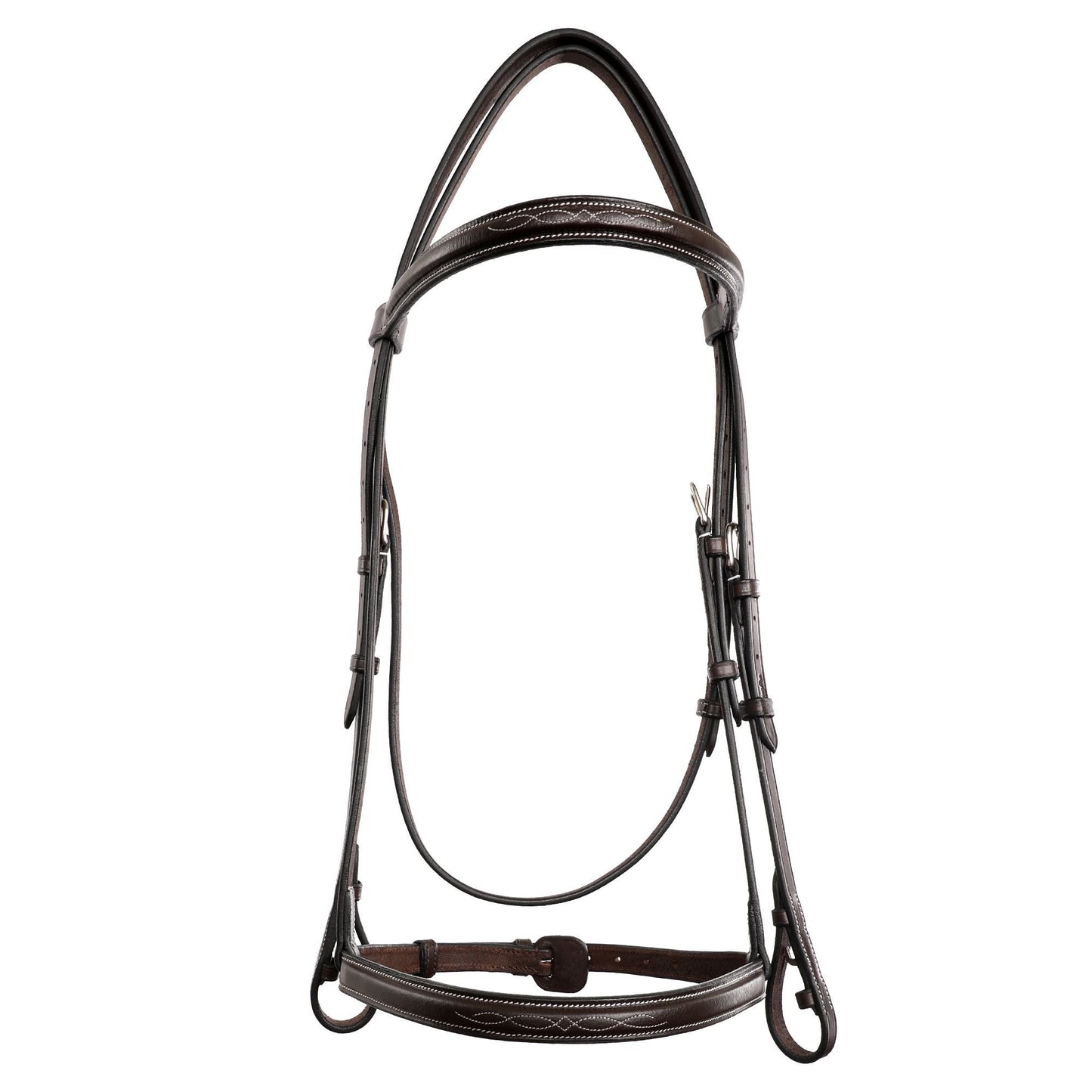 ExionPro Raised Thin Noseband Traditional Hunter Bridle with Reins