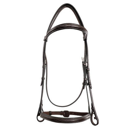 ExionPro Raised Thin Noseband Traditional Hunter Bridle with Reins