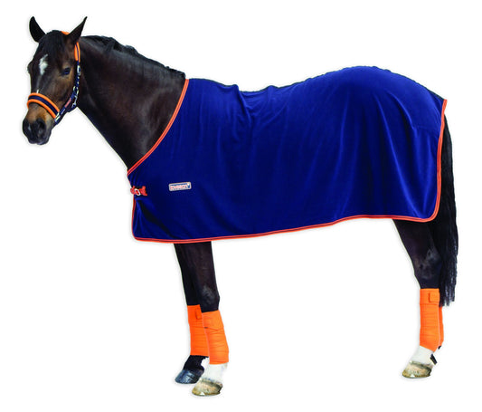 Horseware Loveson Fleece Cooler 78" Navy/Orange - Riders Choice Supply Co