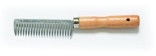 SHIRES Aluminium Comb with Wooden Handle