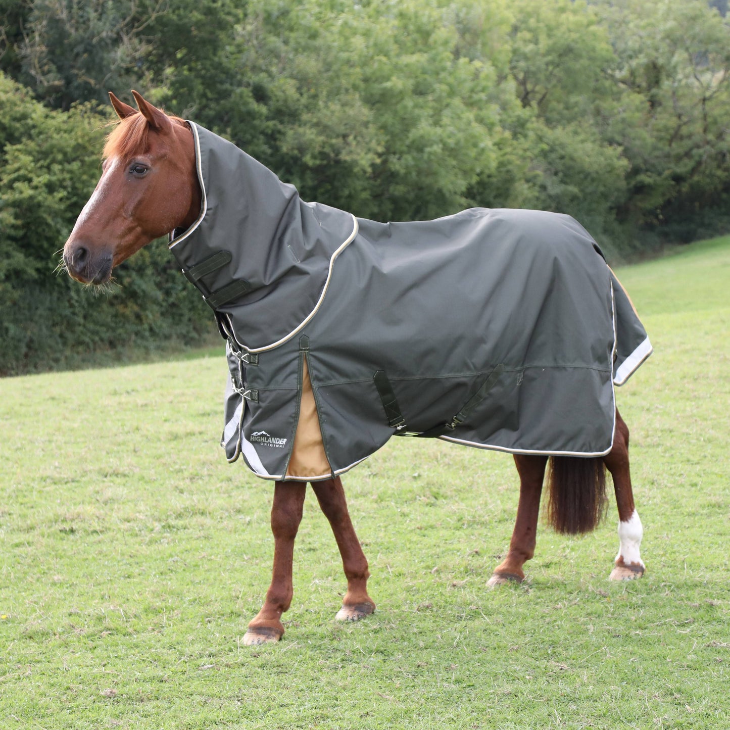 Shires Highlander Plus Lite Neck Cover Green (Large) - Riders Choice Supply Co