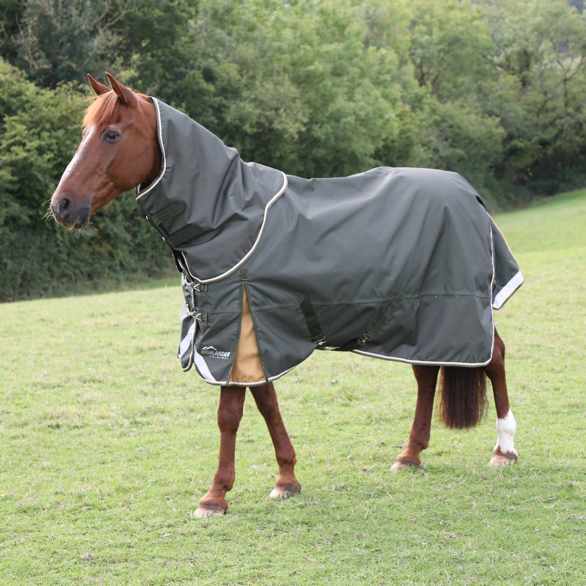 Shires Highlander Plus Lite Neck Cover Green (Large) - Riders Choice Supply Co