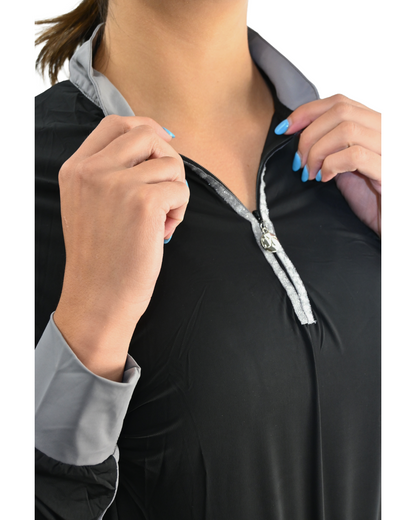 Cool and Comfortable Black Sun Shirt with Glitter Bars - Riders Choice Supply Co