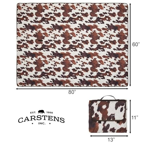 CARSTENS, INC Waterproof Picnic Blanket 60"x80", Cowhide - Riders Choice Supply Co