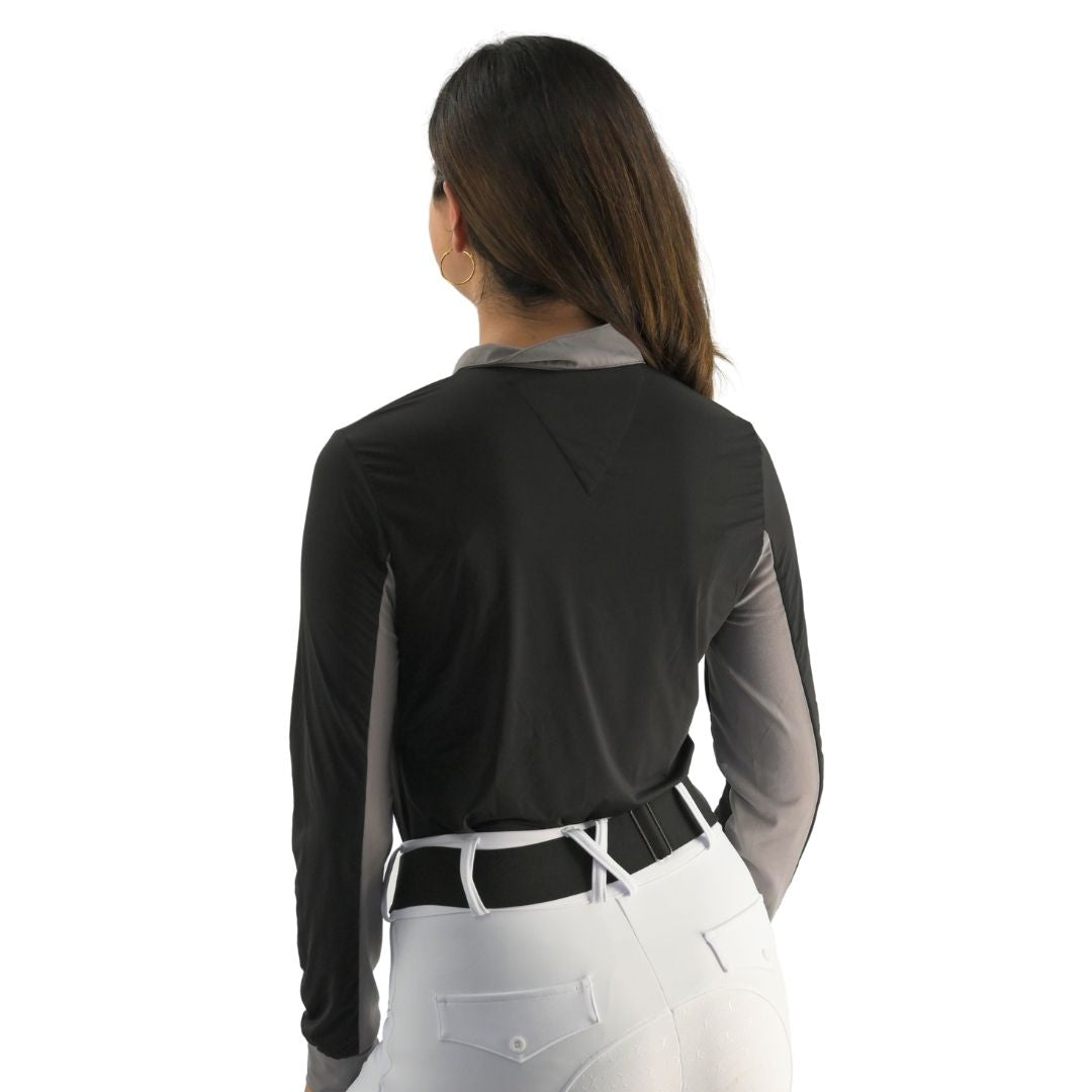 Cool and Comfortable Black Sun Shirt with Glitter Bars - Riders Choice Supply Co