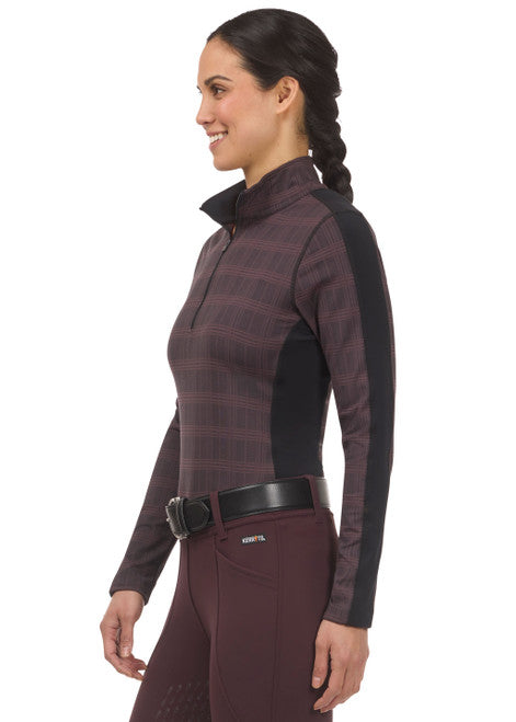 Kerrits Equestrian Apparel Stretch Plaid Quarter Zip Top - Riders Choice Supply Co