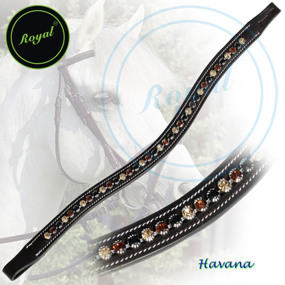 ExionPro Glittering Jet Black, Smoke Topaz and Light Topaz Crystal Browband