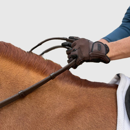 Super Grip Reins -Heavy Rubber Rein for Ultimate Grip- Hand Stops 5" (13cm) Apart - Riders Choice Supply Co