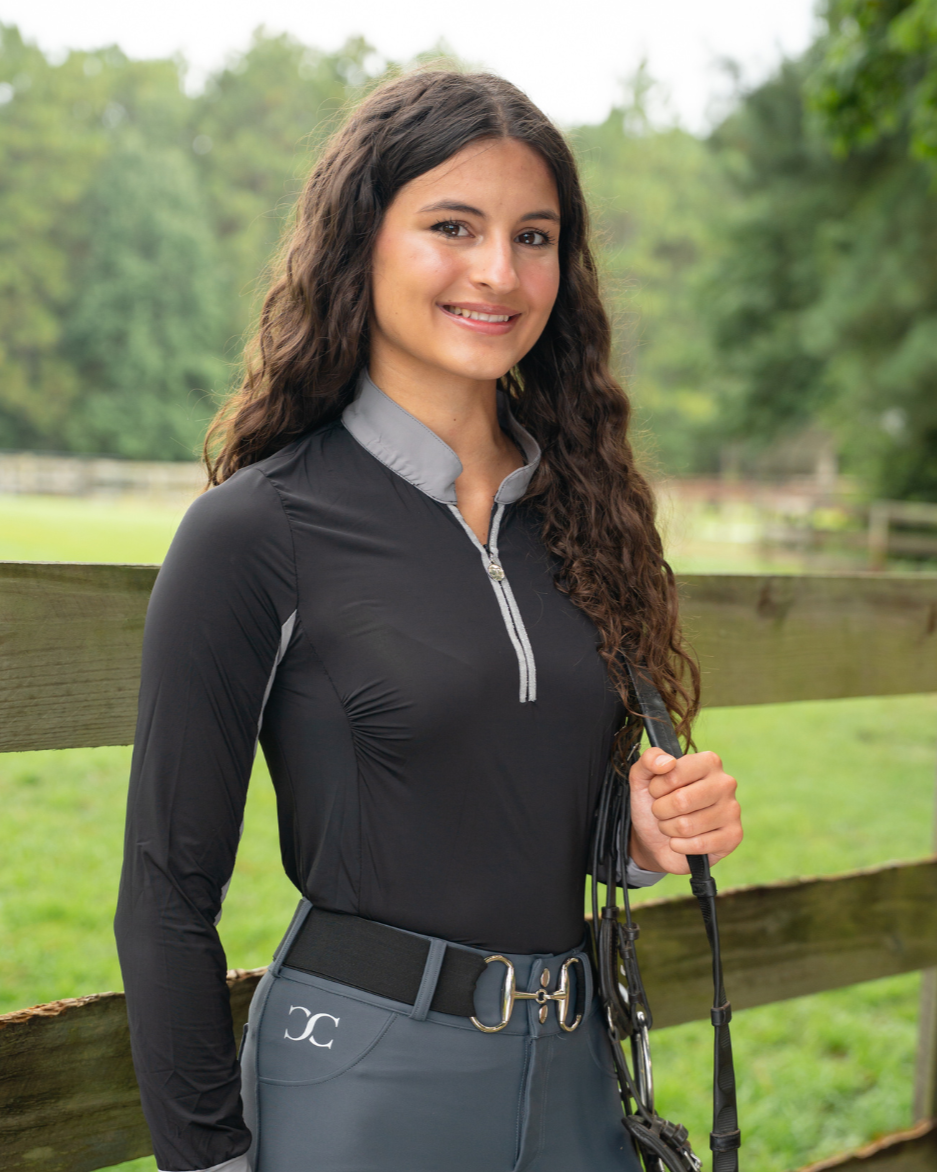 Cool and Comfortable Black Sun Shirt with Glitter Bars - Riders Choice Supply Co