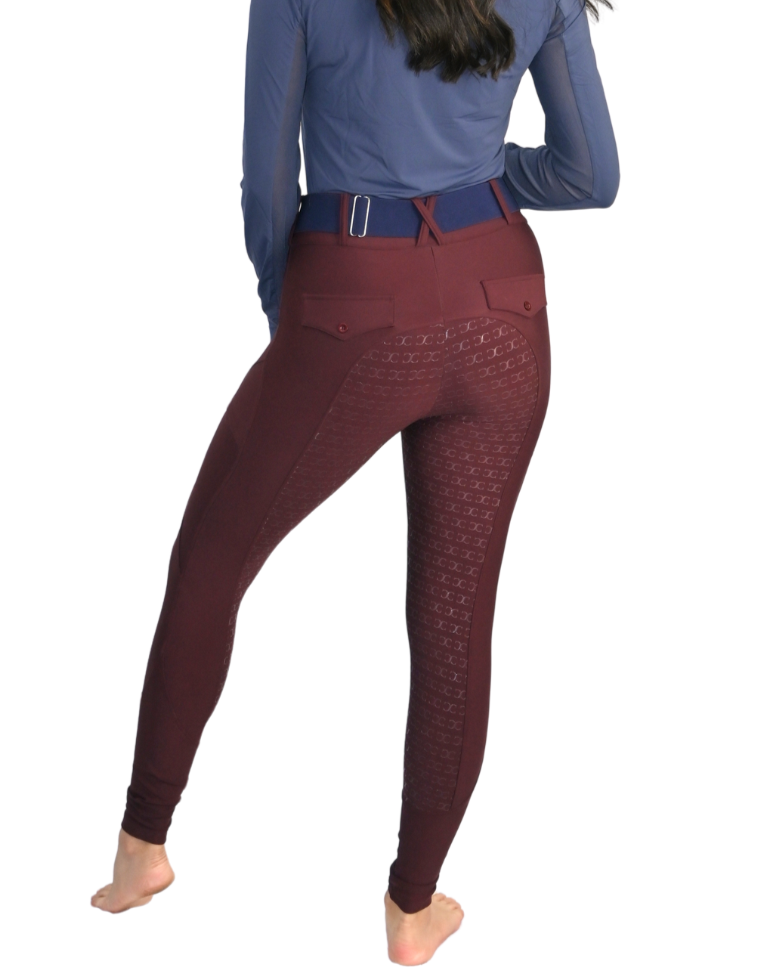 Burgundy Just Right Summer Breeches + Free Bit Belt - Riders Choice Supply Co