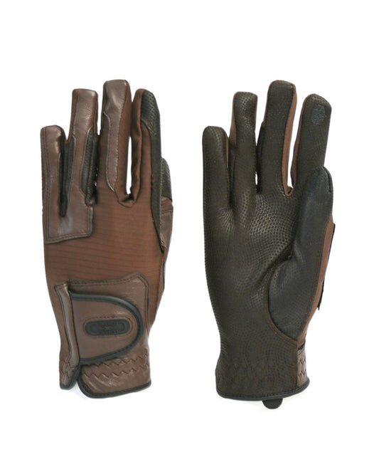 Tackified Copper Tech™️ Leather Premium Riding Glove in Brown - Riders Choice Supply Co