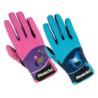 ROECKL Kansas Youth Riding Gloves Size 5.0 Blue - Riders Choice Supply Co