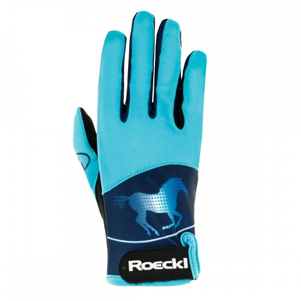 ROECKL Kansas Youth Riding Gloves Size 5.0 Blue - Riders Choice Supply Co