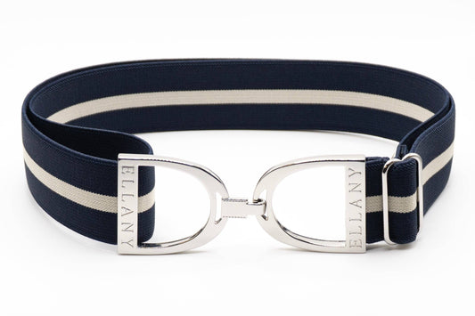 Blueberries & Cream- 1.5" Silver Stirrup Elastic Belt - Riders Choice Supply Co
