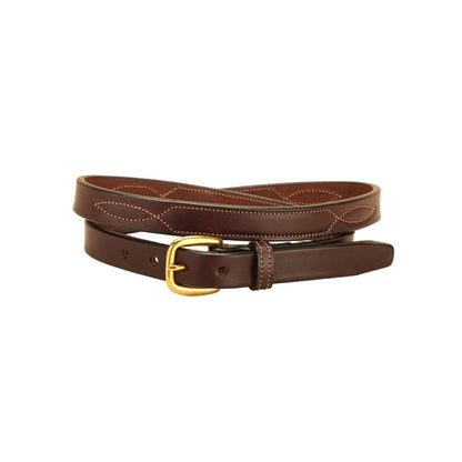 Tory Leather 1" Bridle Leather Repeated Stitch Belt