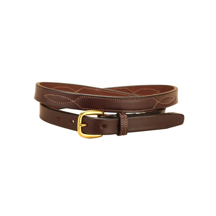 Tory Leather 3/4" Bridle Leather Repeated Stitch Belt