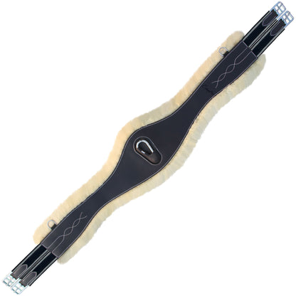ExionPro Fancy Stitched 'Snap' Girth - Navy Blue Elastic with White Lines