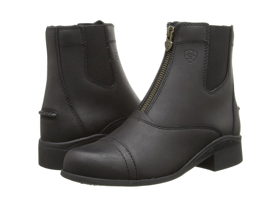 Ariat Kid's Scout Zip Paddock Boots Leather - Black - Riders Choice Supply Co