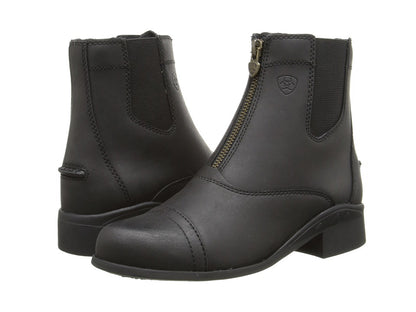 Ariat Kid's Scout Zip Paddock Boots Leather - Black - Riders Choice Supply Co