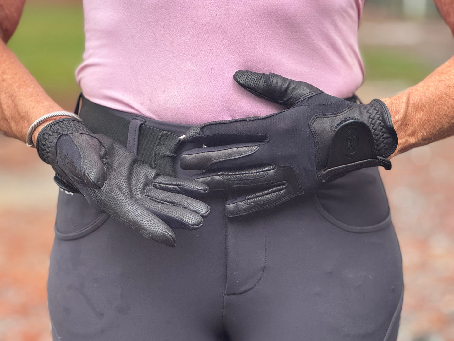 Tackified Copper Tech™️ Leather Premium Riding Glove in Black - Riders Choice Supply Co