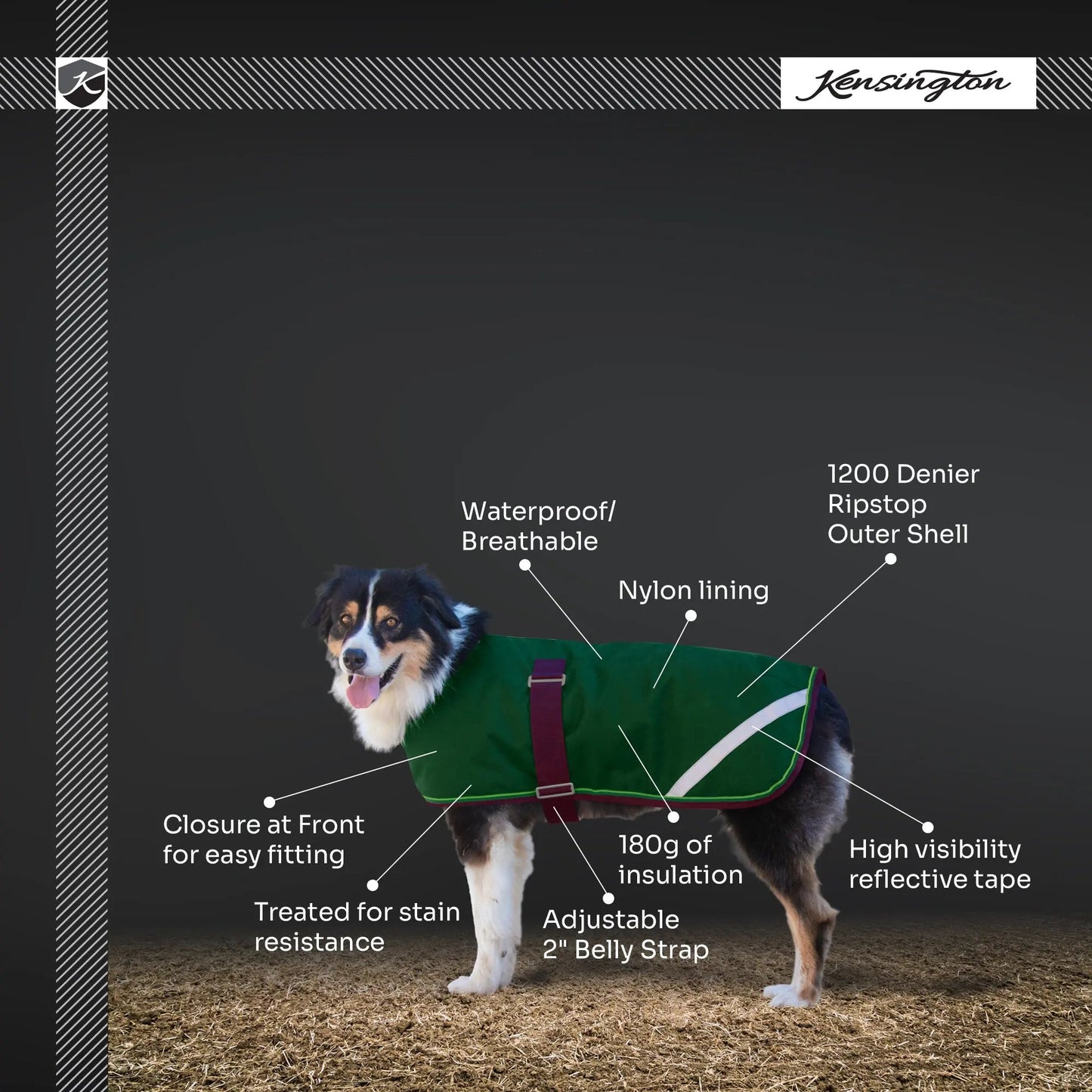 Winter Dog Coat - 180G Medium Weight - Waterproof & Breathable - Riders Choice Supply Co