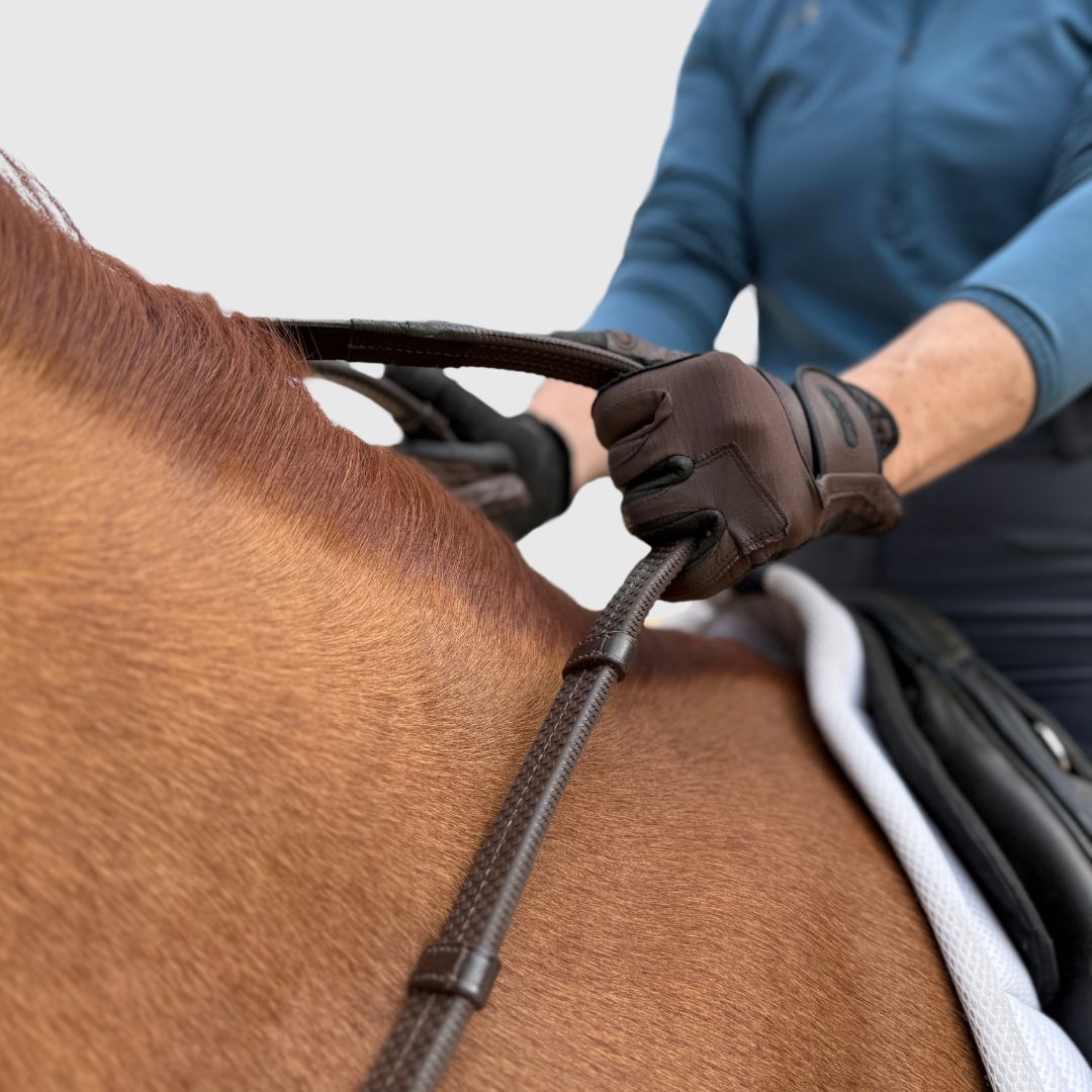 Super Grip Reins -Heavy Rubber Rein for Ultimate Grip- Hand Stops 5" (13cm) Apart - Riders Choice Supply Co