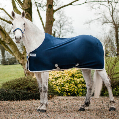 Horseware Amigo Jersey Cooler Sheet   Navy/Titanium Grey Size 66" - Riders Choice Supply Co
