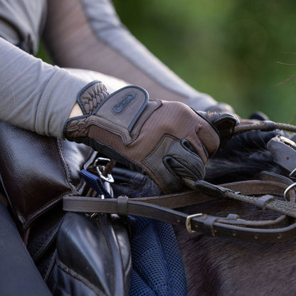 Tackified Copper Tech™️ Leather Premium Riding Glove in Brown - Riders Choice Supply Co