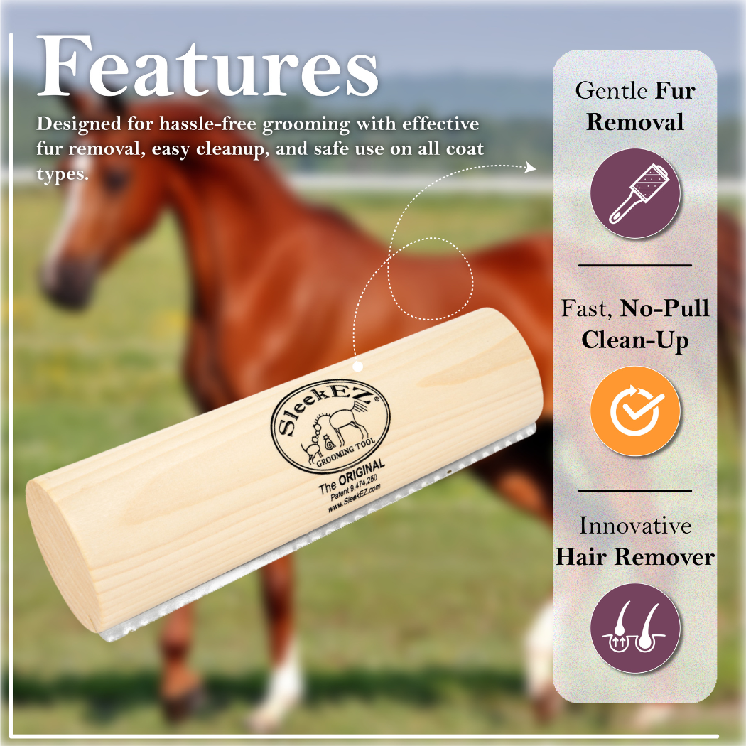 SleekEZ® Horse Brush for Shedding and Grooming (10 inch) - Riders Choice Supply Co