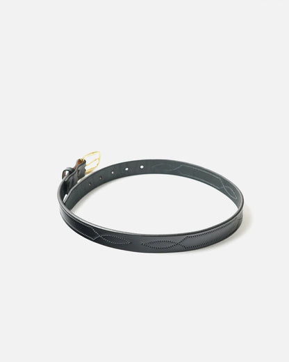 Tory Leather 1" Bridle Leather Repeated Stitch Belt