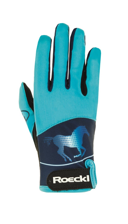 ROECKL Kansas Youth Riding Gloves, Size 4.0 Blue - Riders Choice Supply Co
