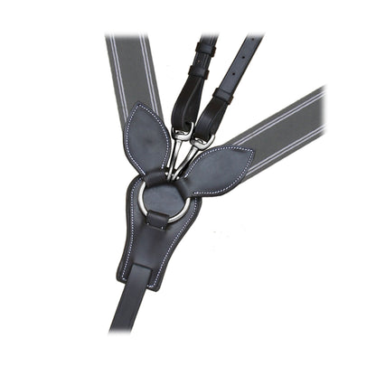 ExionPro Wide Elastic 3 Point Breastplate - Grey Elastic with White Lines